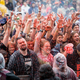 Fans get doused by fake blood during a GWAR show at Riot Fest 2014. (Photo: Riot Fest)
